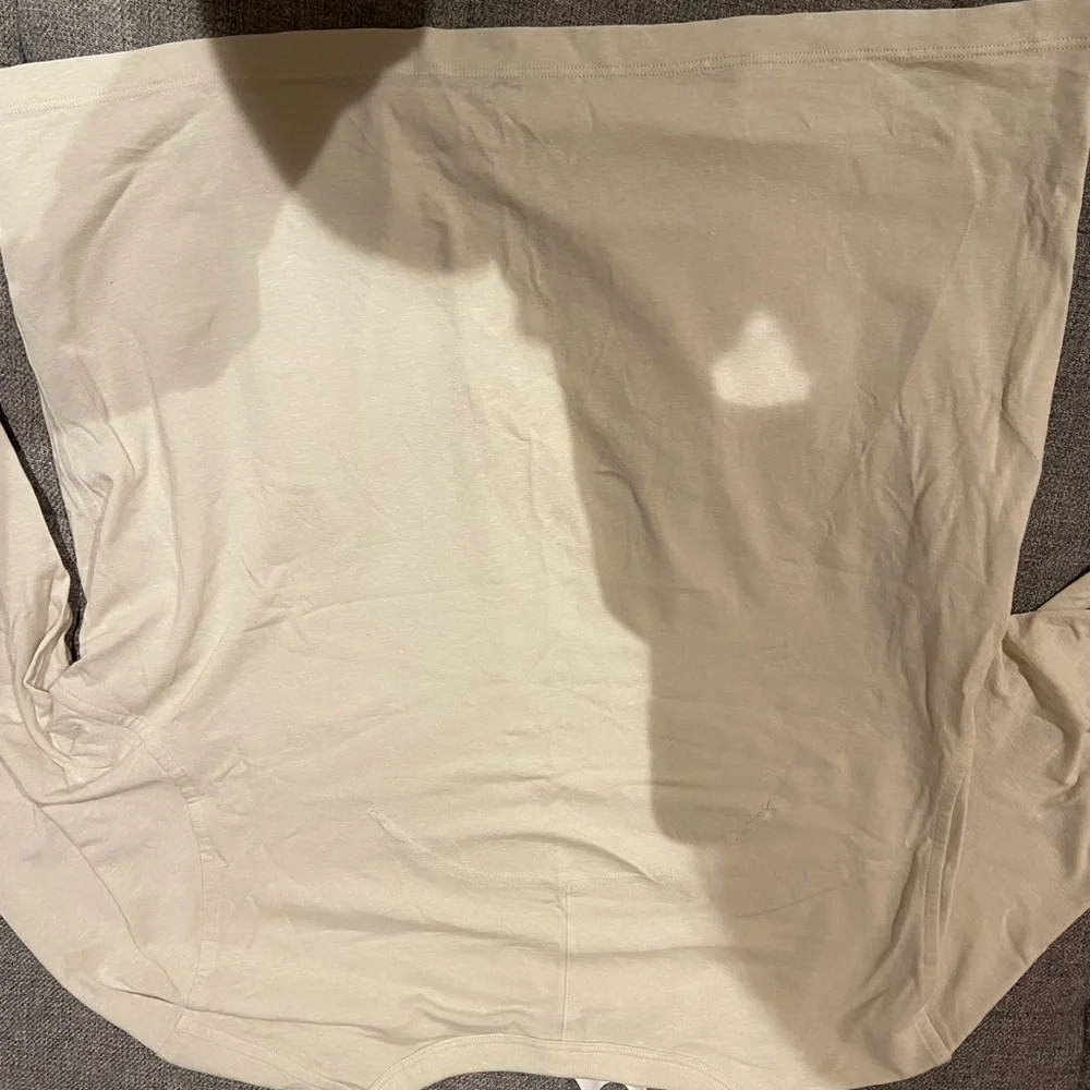 Lululemon classic fit cotton blend long sleeved tee bone size 6 - Picture 7 of 9